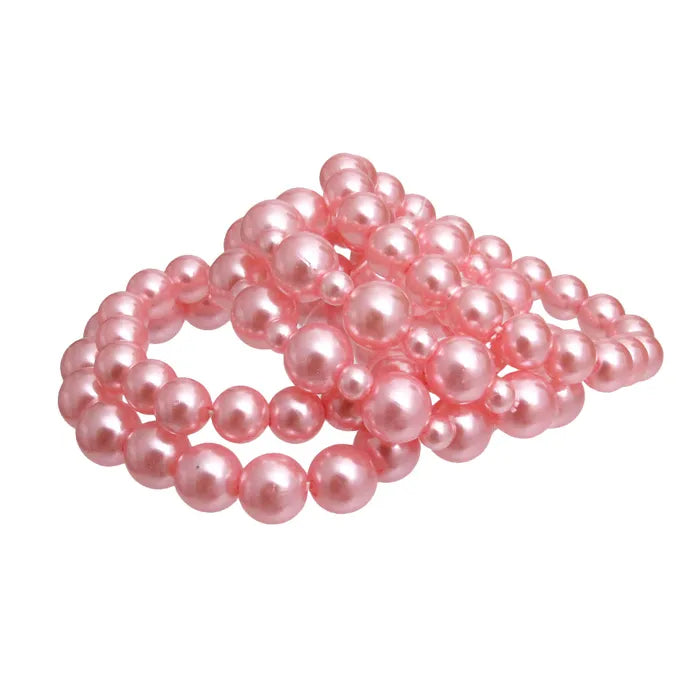 Pink Pearl Bracelets 5 Pcs