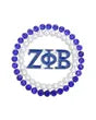 Blue White Zeta Round Pin