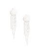 Clear Glass Bead Ball Fringe Earrings