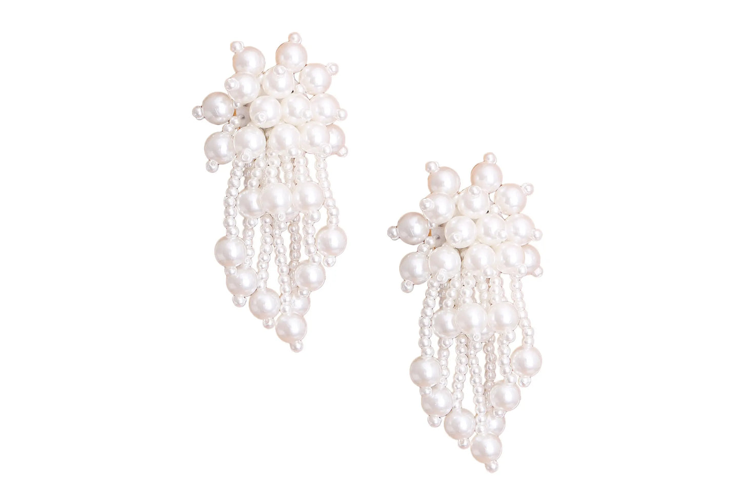 Cream Ball Pearl Cluster Studs