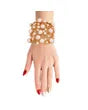 Cream Pearl Studded Gold Hinge Cuff