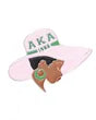 Pink Green Greek Letter Hat Pin