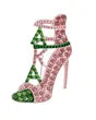 Pink Green Heel Sorority Brooch