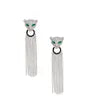 Silver Leopard Fringe Tassel Earrings