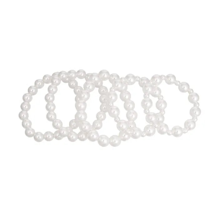 White Pearl Bracelets 5 Pcs